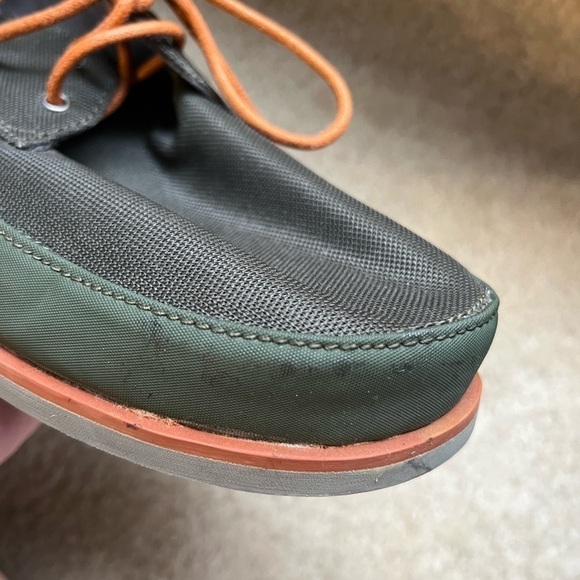 OluKai Honolulu Lace Mesh Green Rosin Smokey Orange Sz 9 MENS Sneakers - Picture 7 of 9